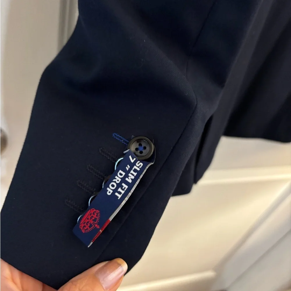 Men's Soul of London Classic Navy Blazer - Modern Single-Breasted Jacket 48R NWT
